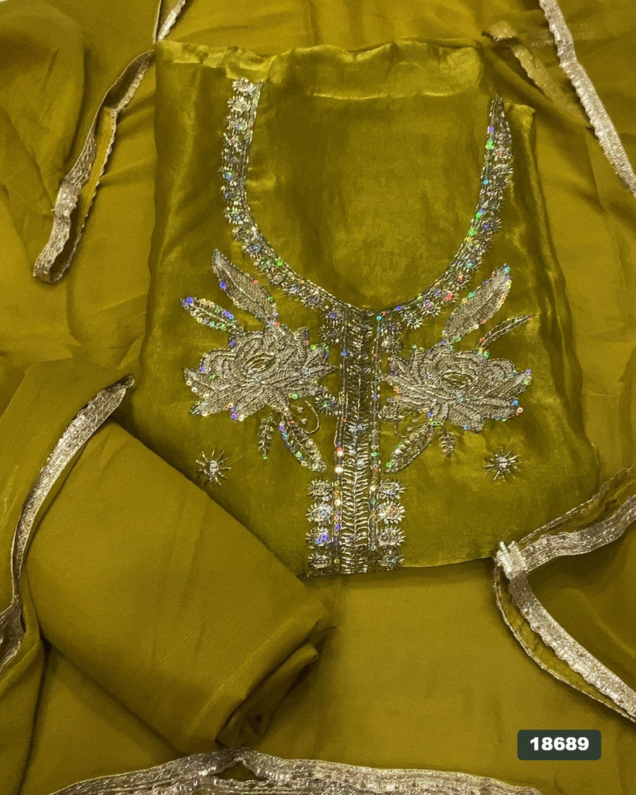 Silk Embroidery Suit Set