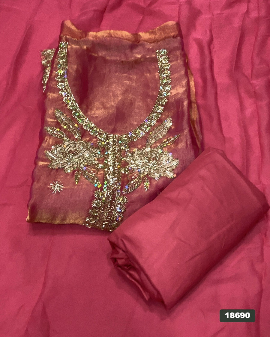 Silk Embroidery Suit Set