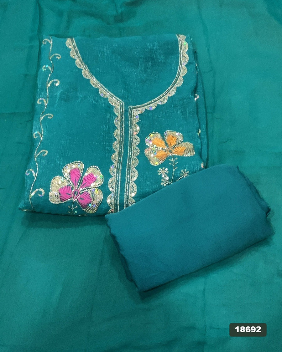 Silk Embroidery Suit Set