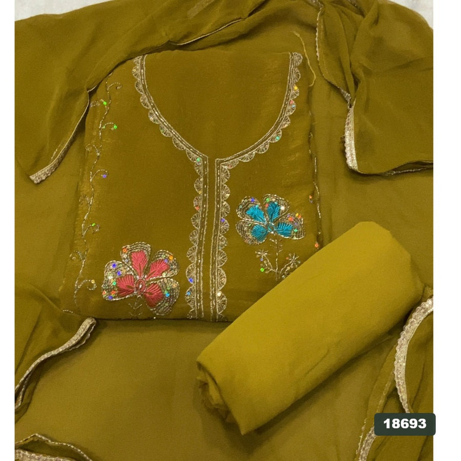 Crush Silk Embroidery Suit Set