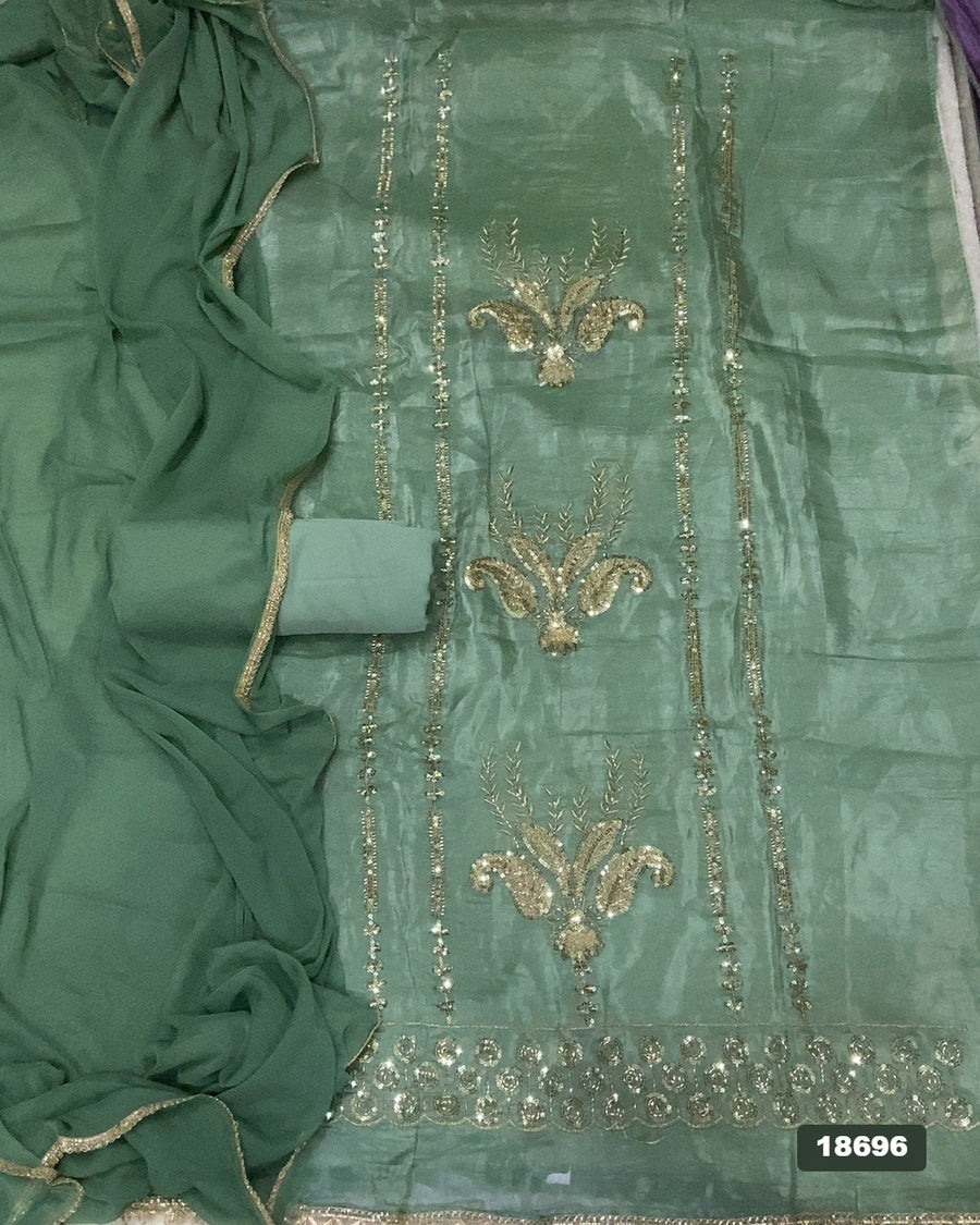 Silk Embroidery Suit Set