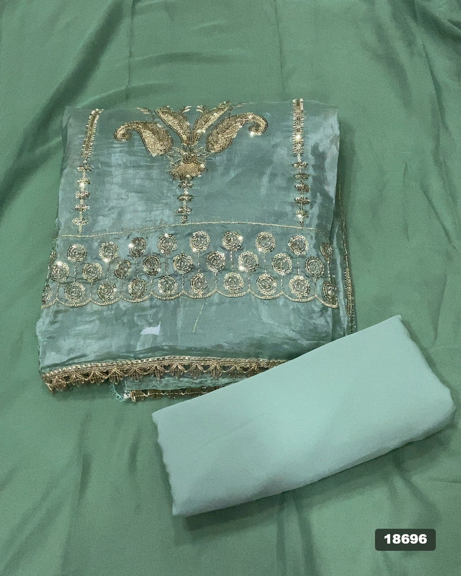 Silk Embroidery Suit Set