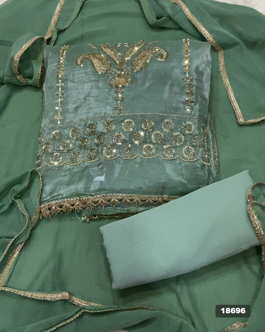 Silk Embroidery Suit Set