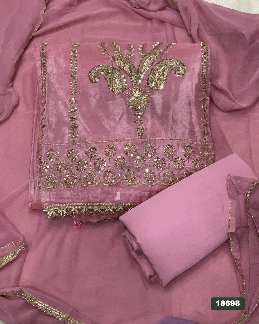 Silk Embroidery Suit Set