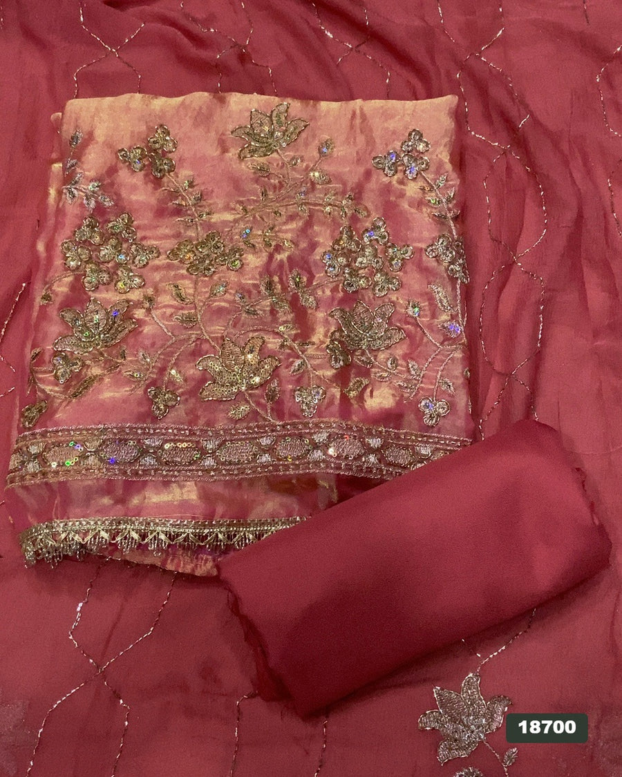 Silk Embroidery Suit Set
