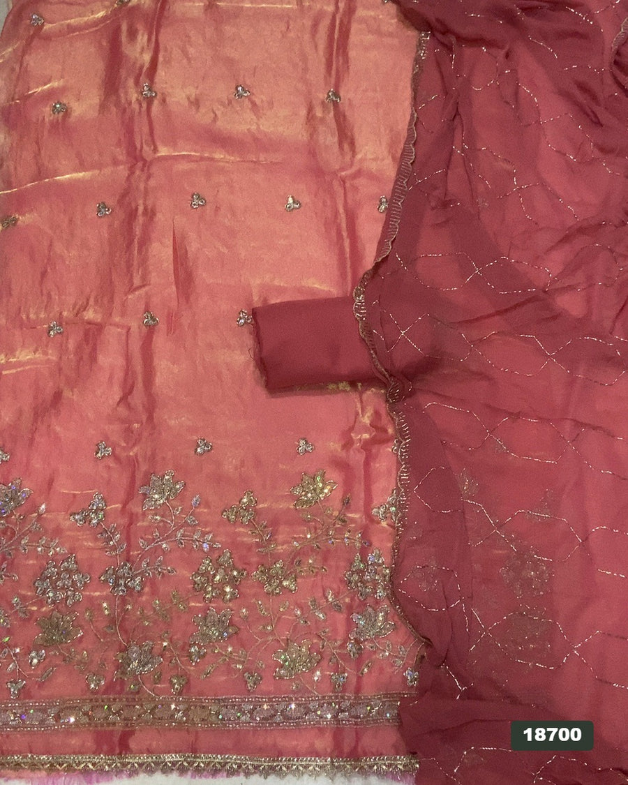Silk Embroidery Suit Set