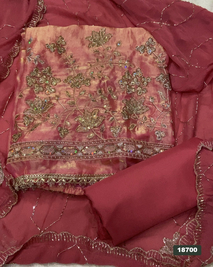 Silk Embroidery Suit Set