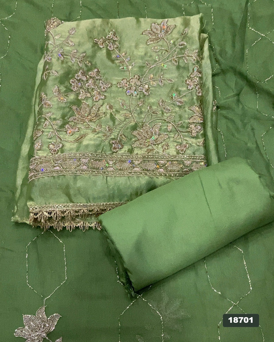 Silk Embroidery Suit Set