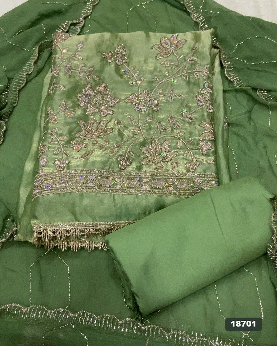 Silk Embroidery Suit Set