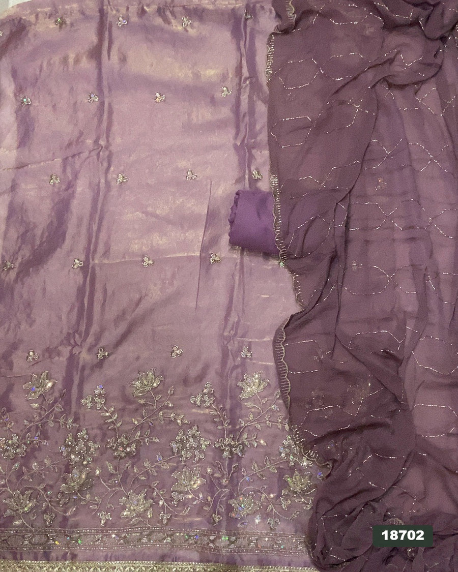 Silk Embroidery Suit Set