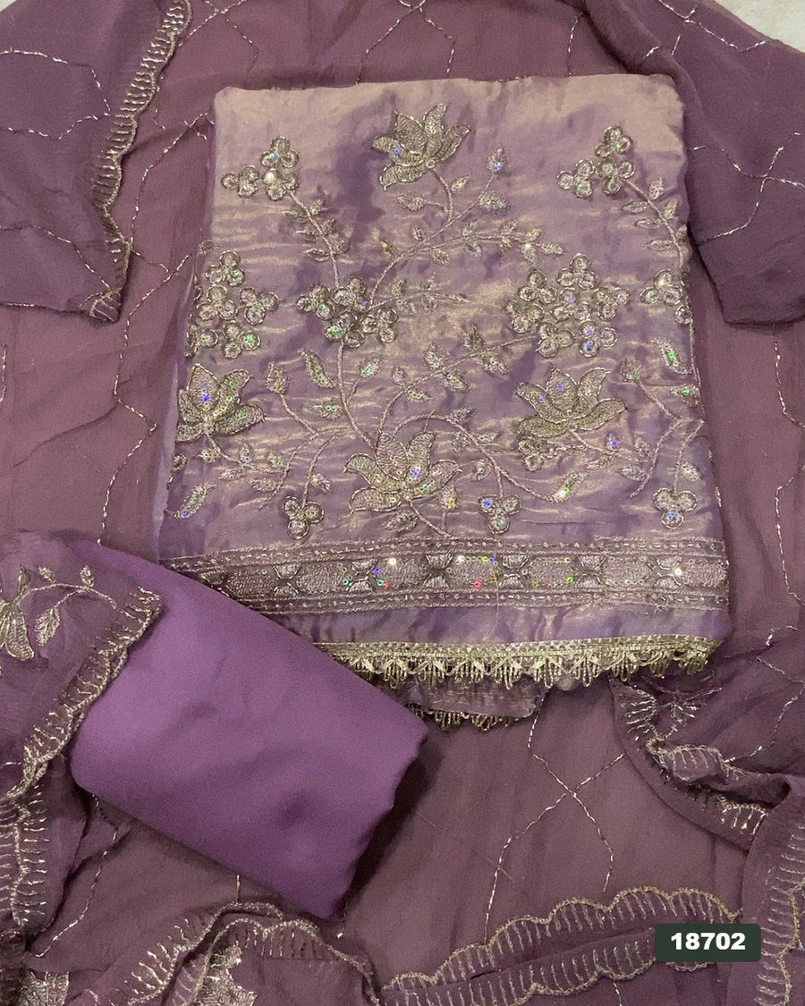 Silk Embroidery Suit Set