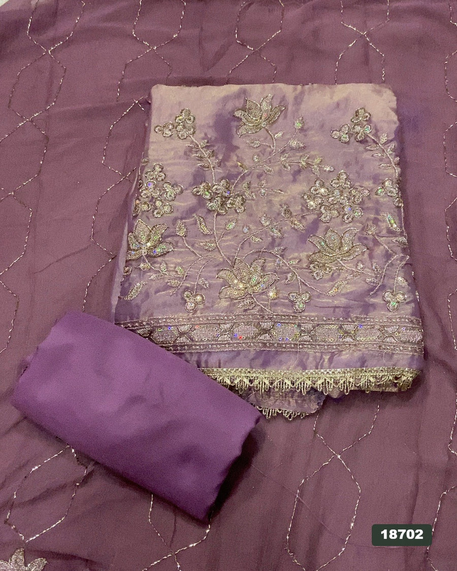 Silk Embroidery Suit Set