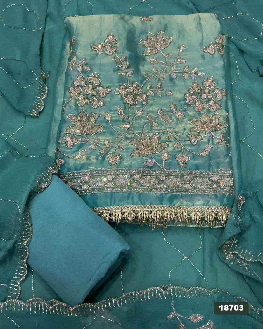 Silk Embroidery Suit Set
