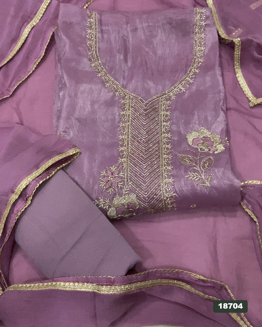 Silk Embroidery Suit Set