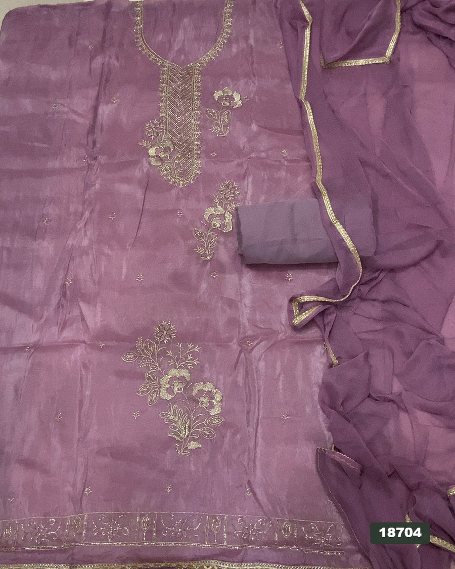 Silk Embroidery Suit Set