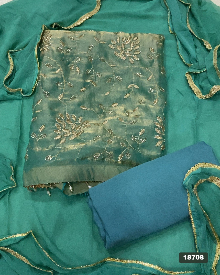 Silk Embroidery Suit Set
