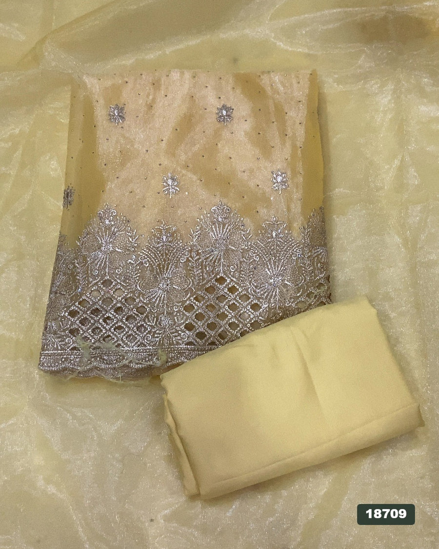 Crush Silk Embroidery Suit Set
