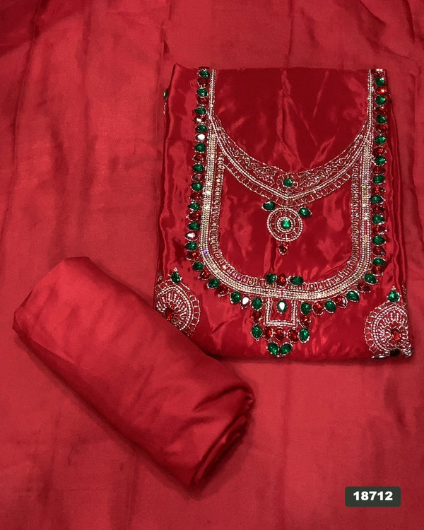 Glass Organza Silk Embroidery Suit Set