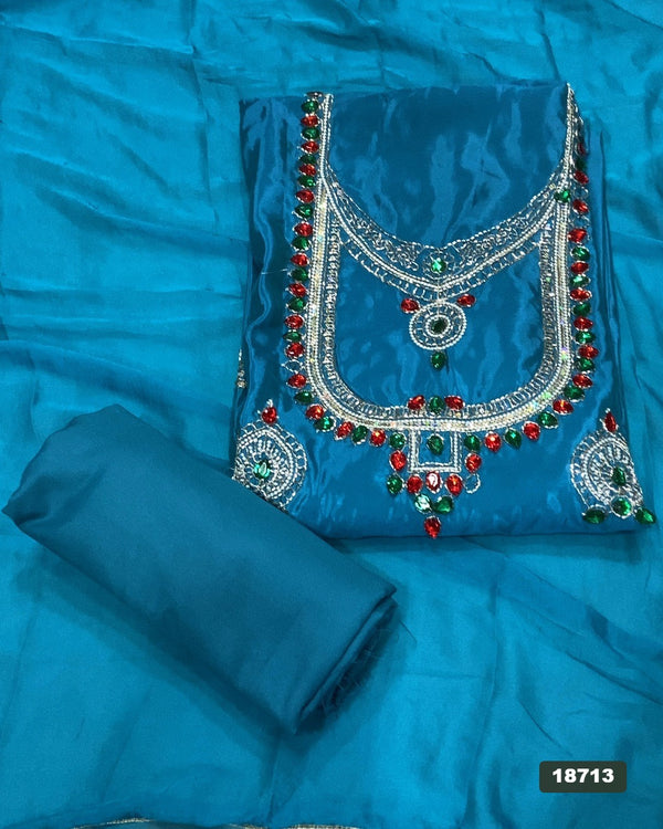 Glass Organza Silk Embroidery Suit Set