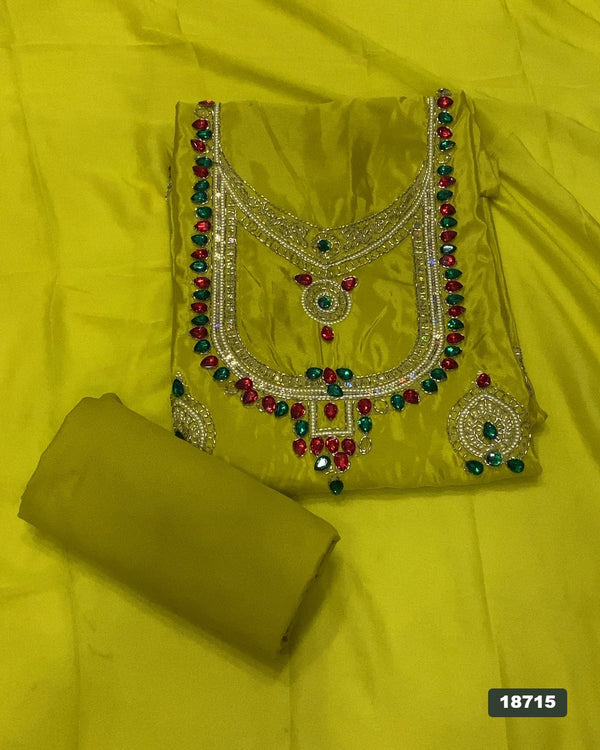Glass Organza Silk Embroidery Suit Set