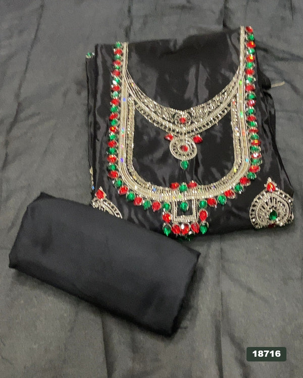Glass Organza Silk Embroidery Suit Set