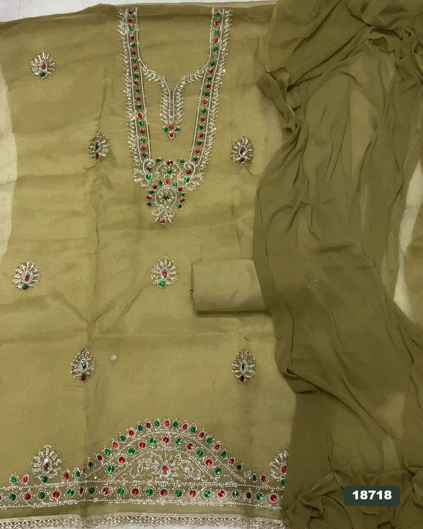 Shimmer Silk Embroidery Suit Set