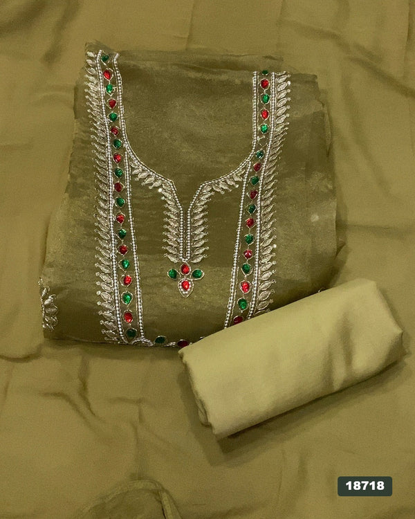 Shimmer Silk Embroidery Suit Set
