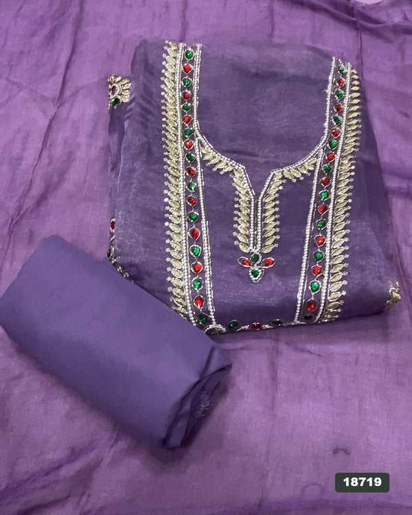 Shimmer Silk Embroidery Suit Set