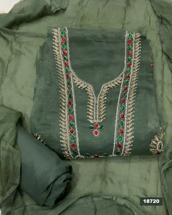 Shimmer Silk Embroidery Suit Set