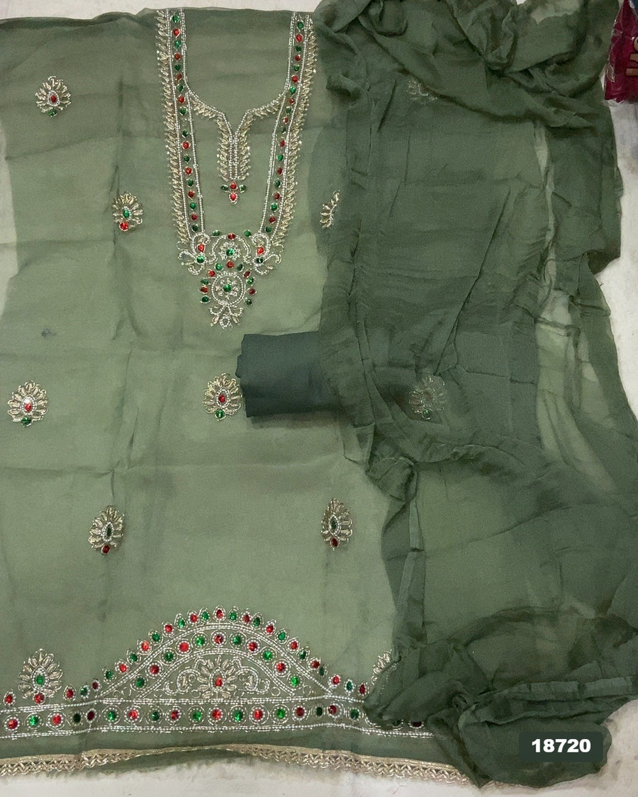 Shimmer Silk Embroidery Suit Set
