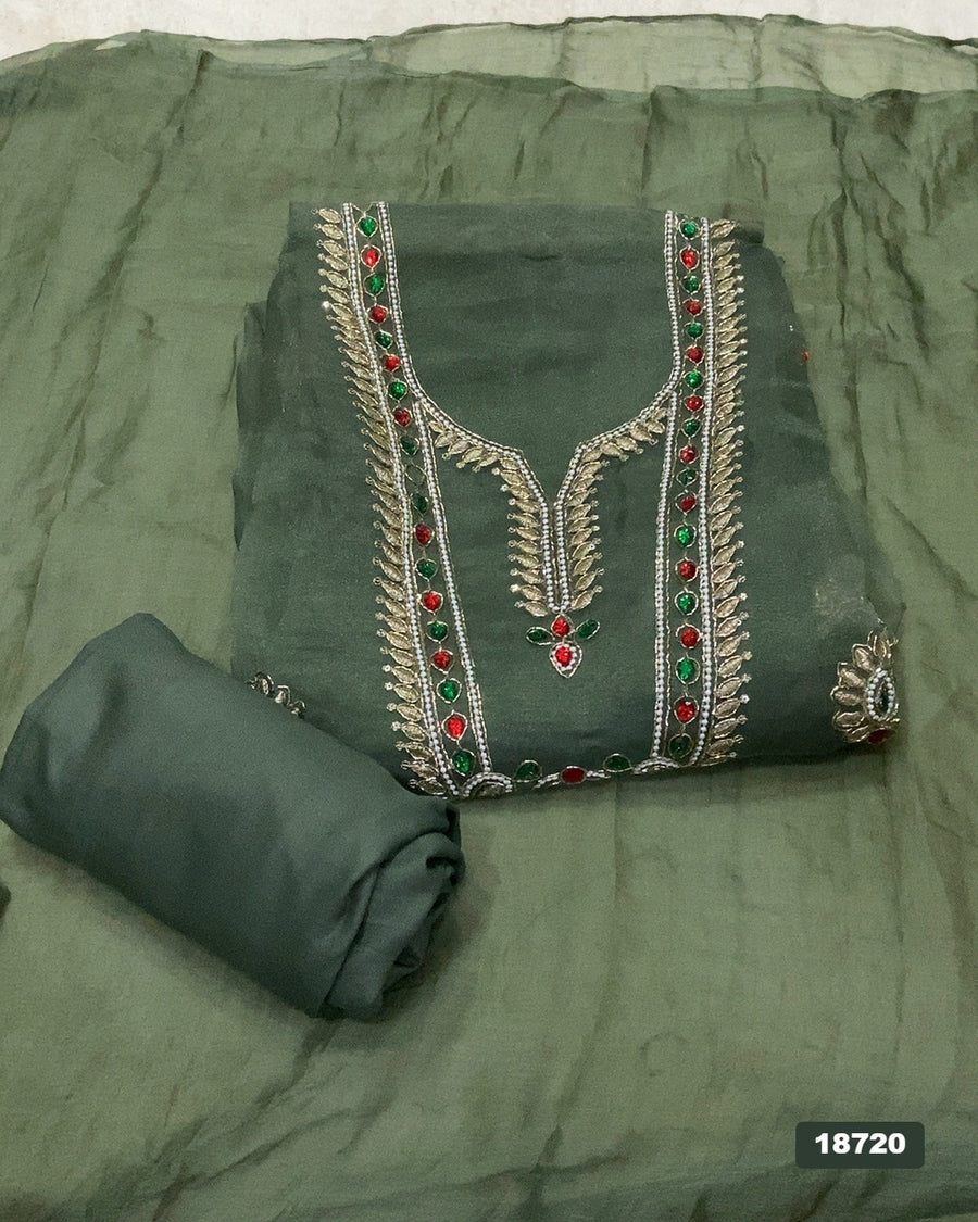 Shimmer Silk Embroidery Suit Set