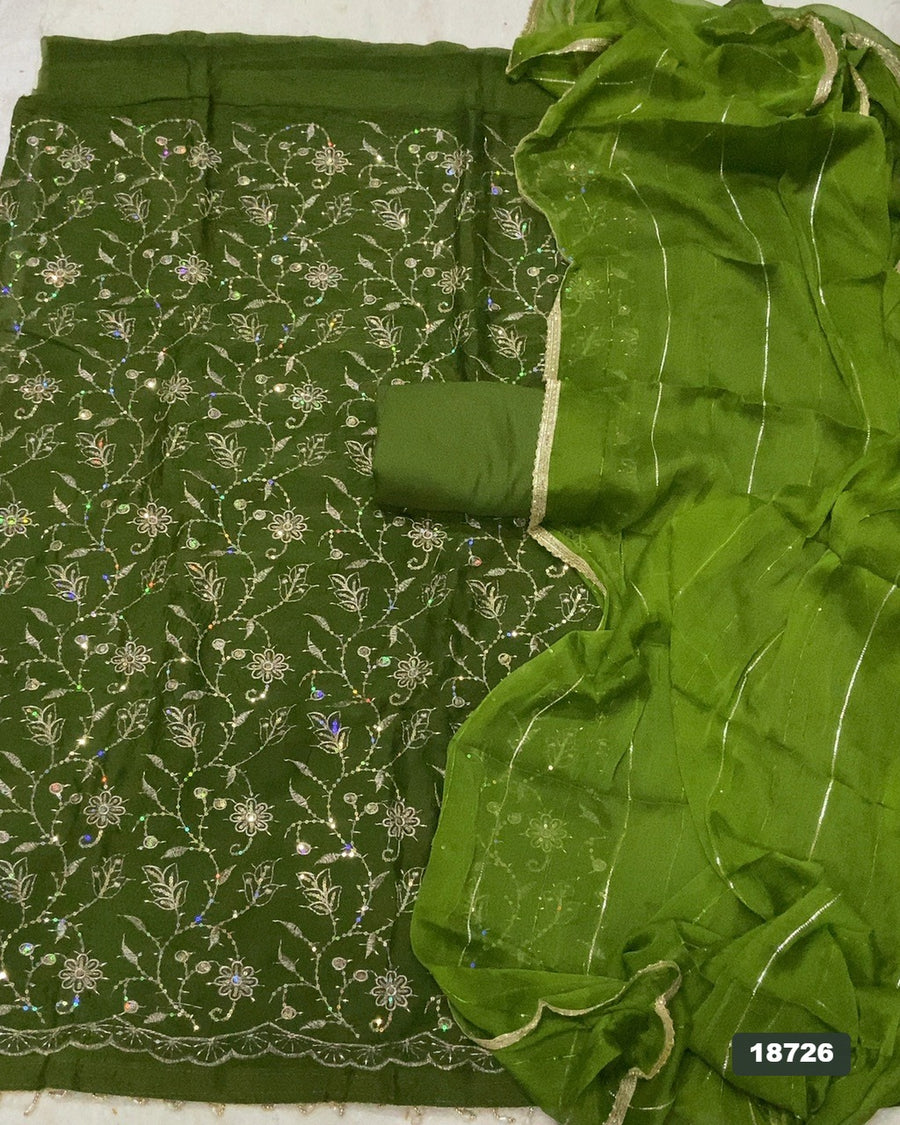 Crush Silk Embroidery Suit Set