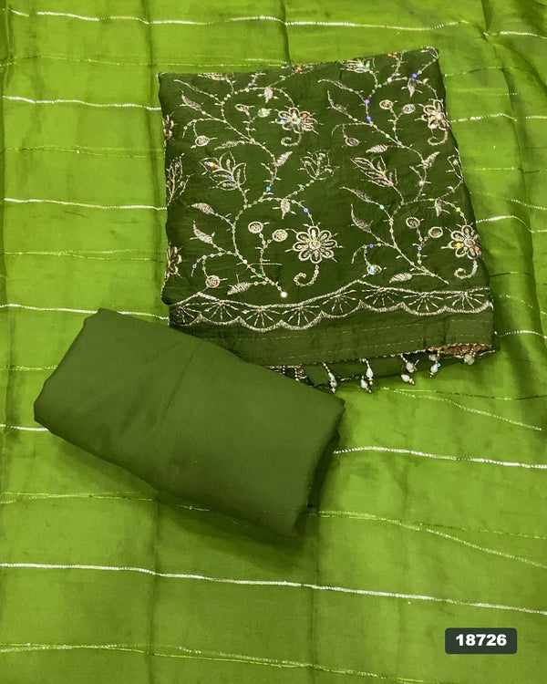 Crush Silk Embroidery Suit Set