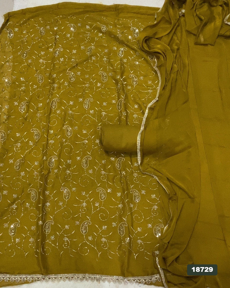Crush Silk Embroidery Suit Set