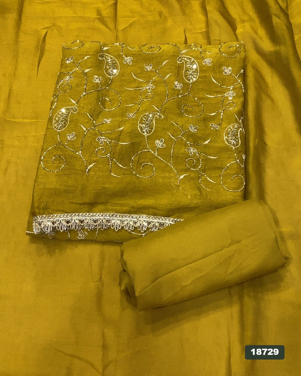Crush Silk Embroidery Suit Set
