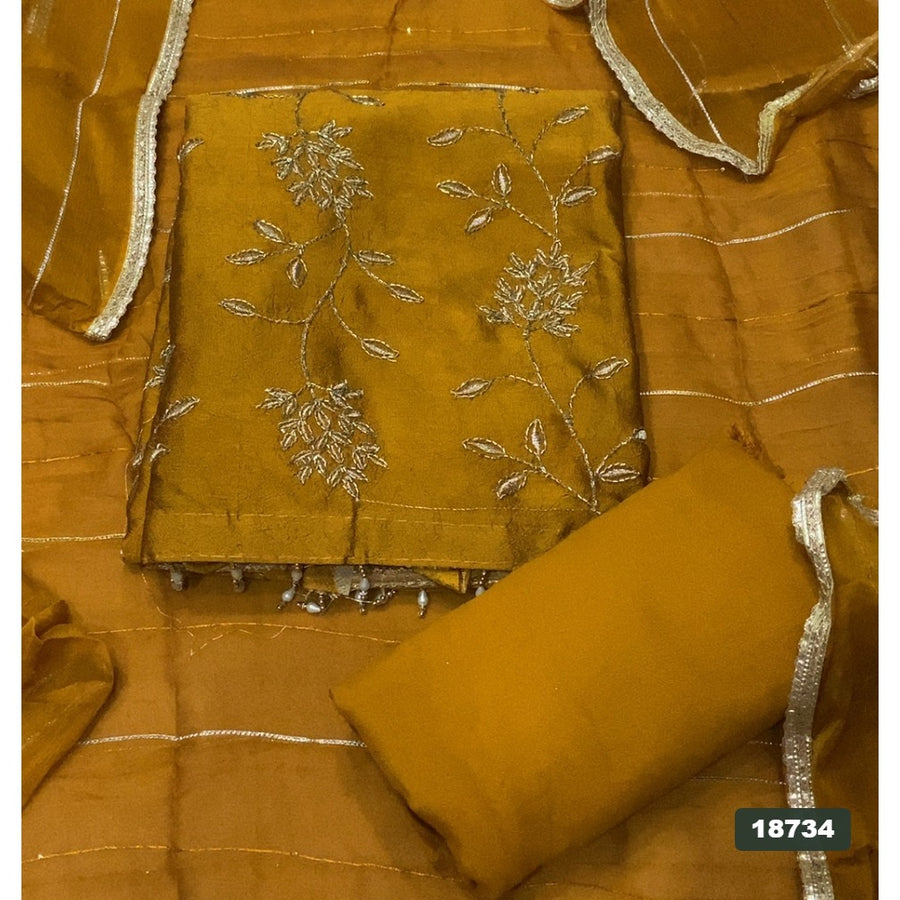 Crush Silk Embroidery Suit Set