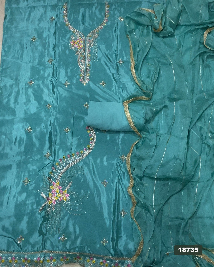 Silk Embroidery Suit Set
