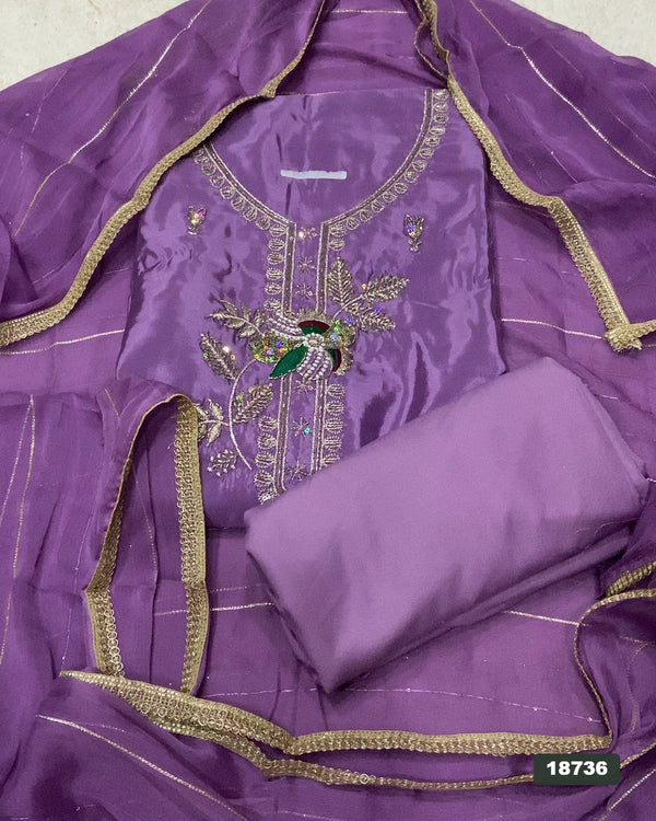Silk Embroidery Suit Set