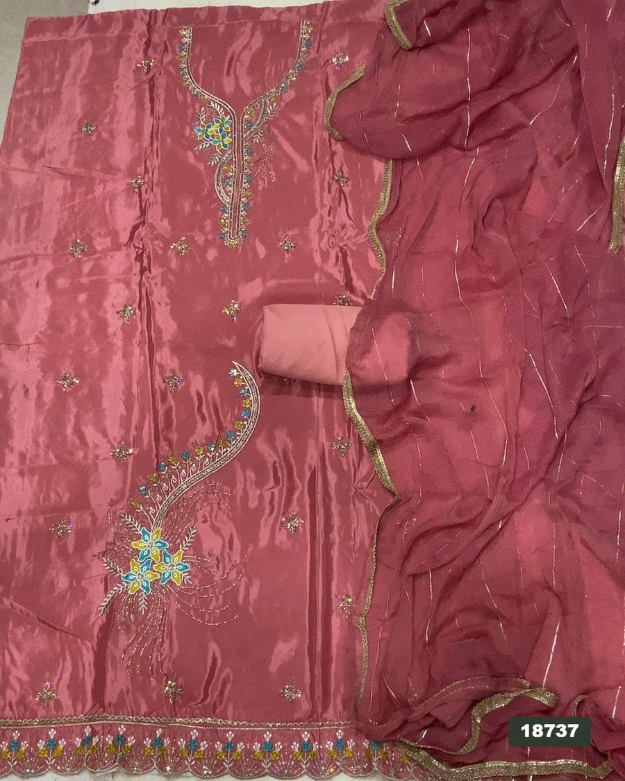Silk Embroidery Suit Set