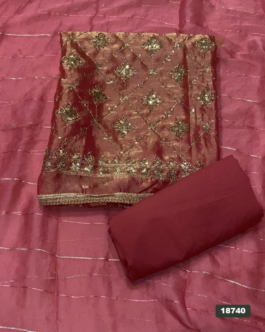 Silk Embroidery Suit Set