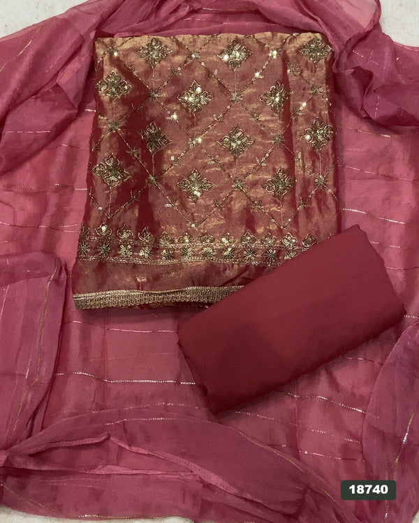 Silk Embroidery Suit Set