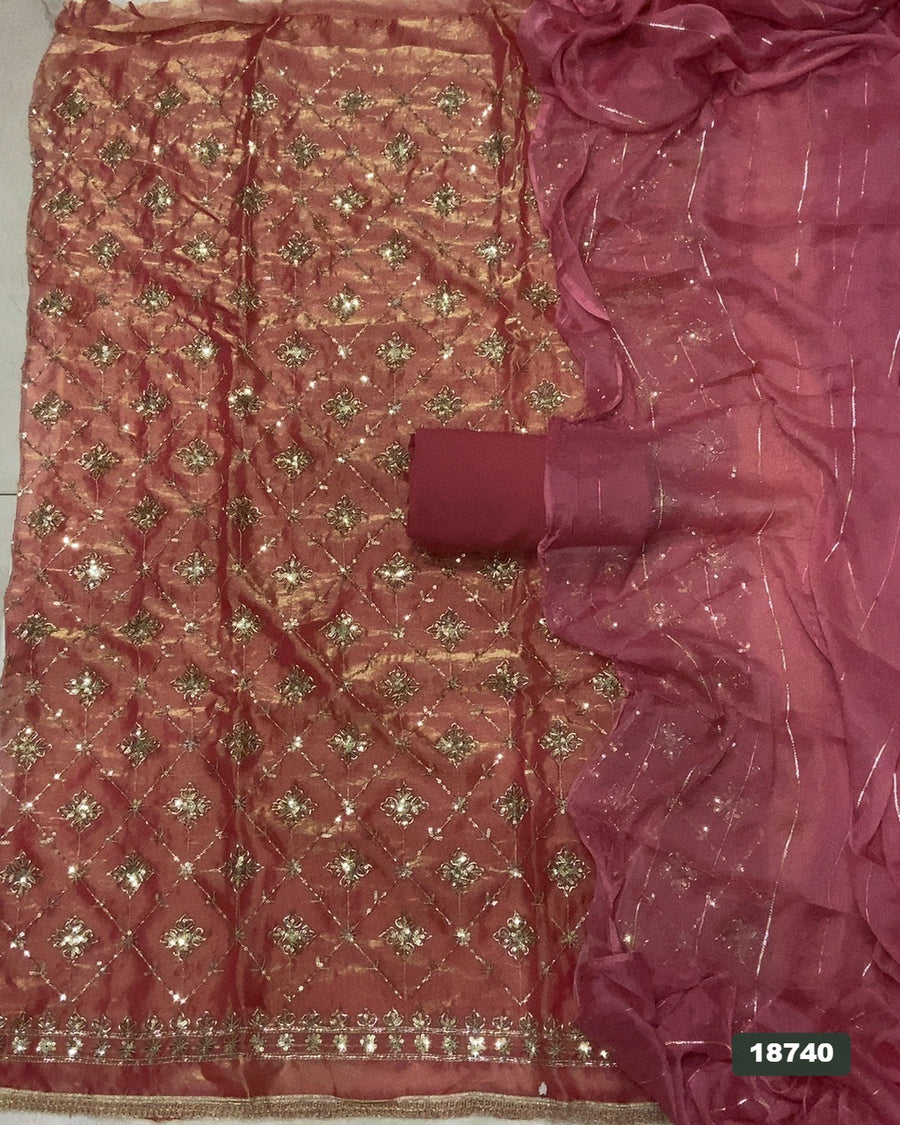 Silk Embroidery Suit Set