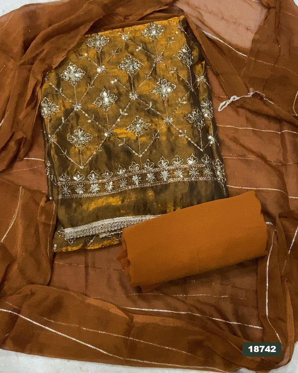 Silk Embroidery Suit Set