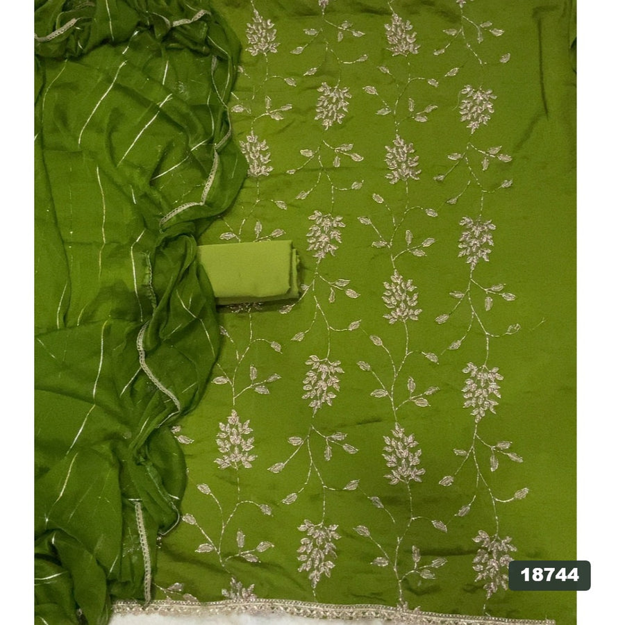 Crush Silk Embroidery Suit Set
