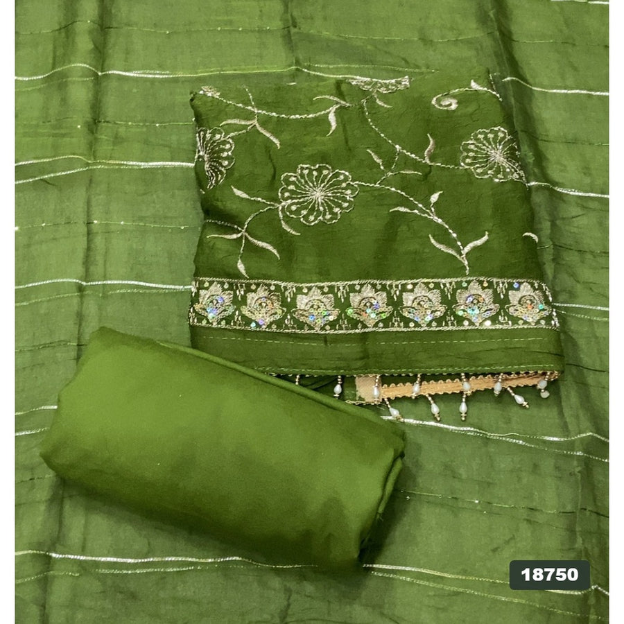 Crush Silk Embroidery Suit Set