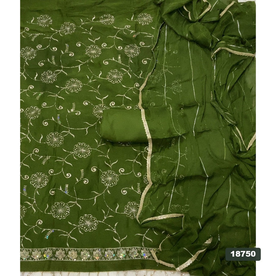Crush Silk Embroidery Suit Set