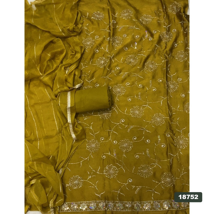 Crush Silk Embroidery Suit Set