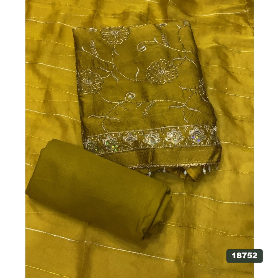 Crush Silk Embroidery Suit Set
