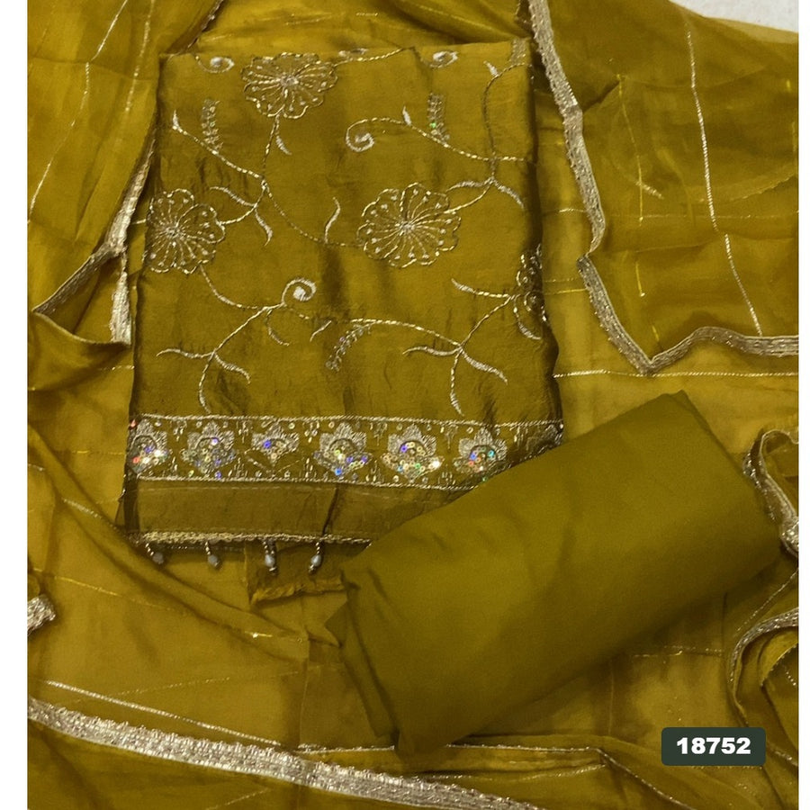 Crush Silk Embroidery Suit Set