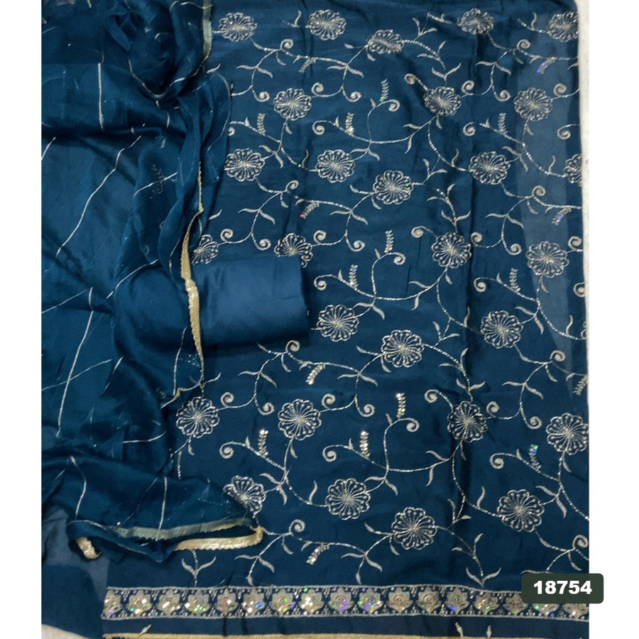 Crush Silk Embroidery Suit Set
